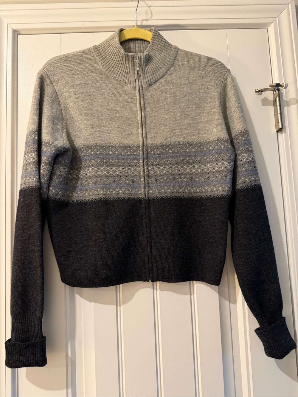 J Crew Vintage 100% Merino Wool Zip up Sweater Size Small